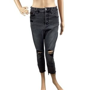 Good American High Waist Crop Skinny Jeans Size 10 / 30 Black 127